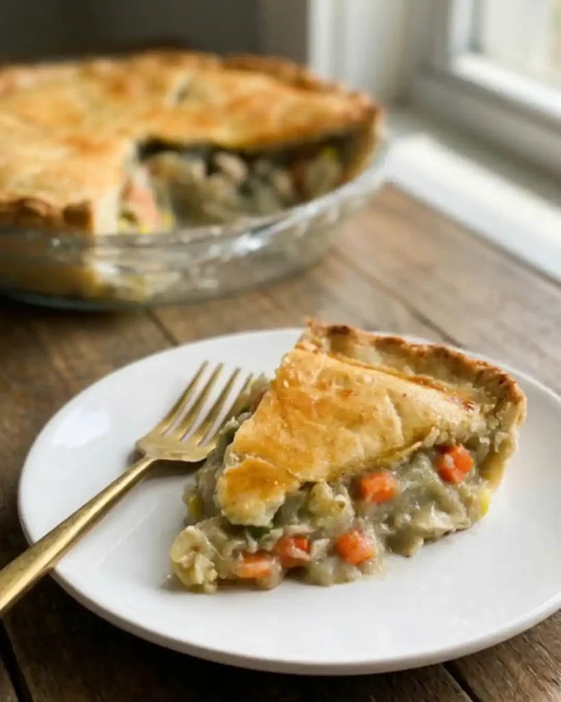 Gluten-Free Chicken Pot Pie with chicken vegetables and golden crust