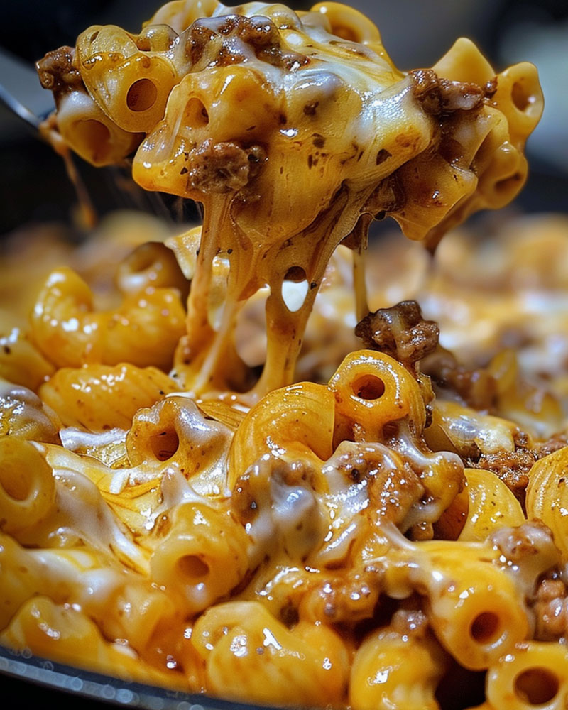 Cheesy Sloppy Cheeseburger Pasta Delight