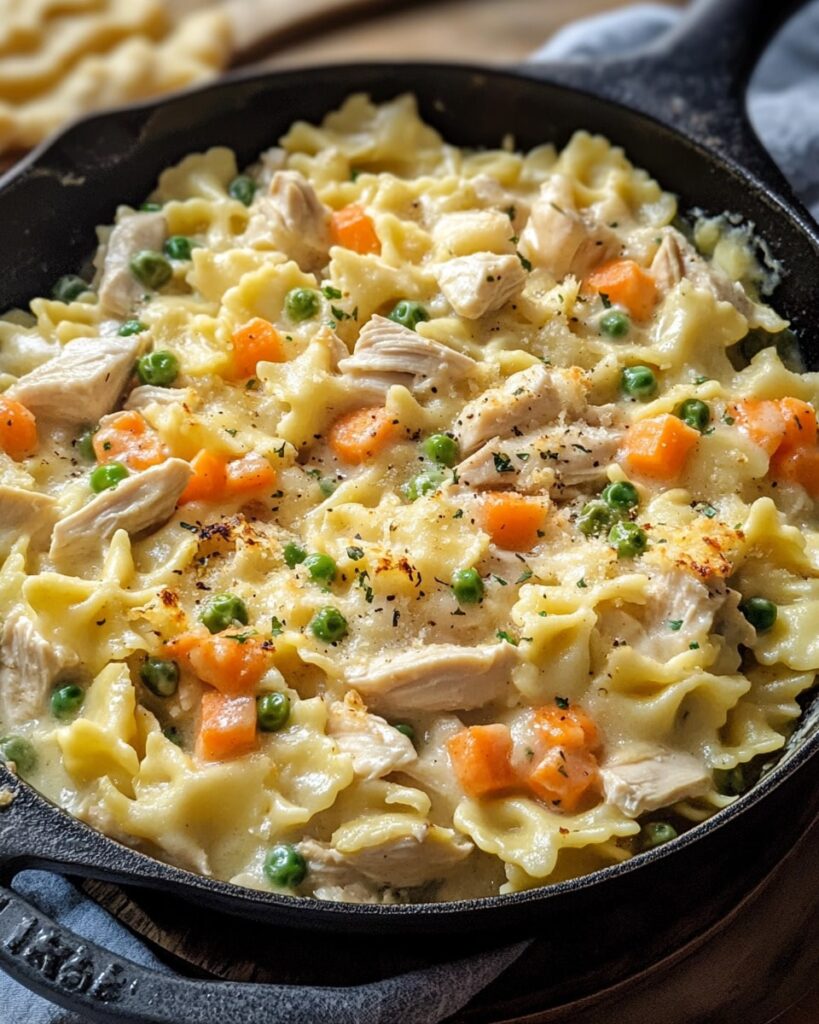 Chicken Pot Pie Noodle Skillet Recipe