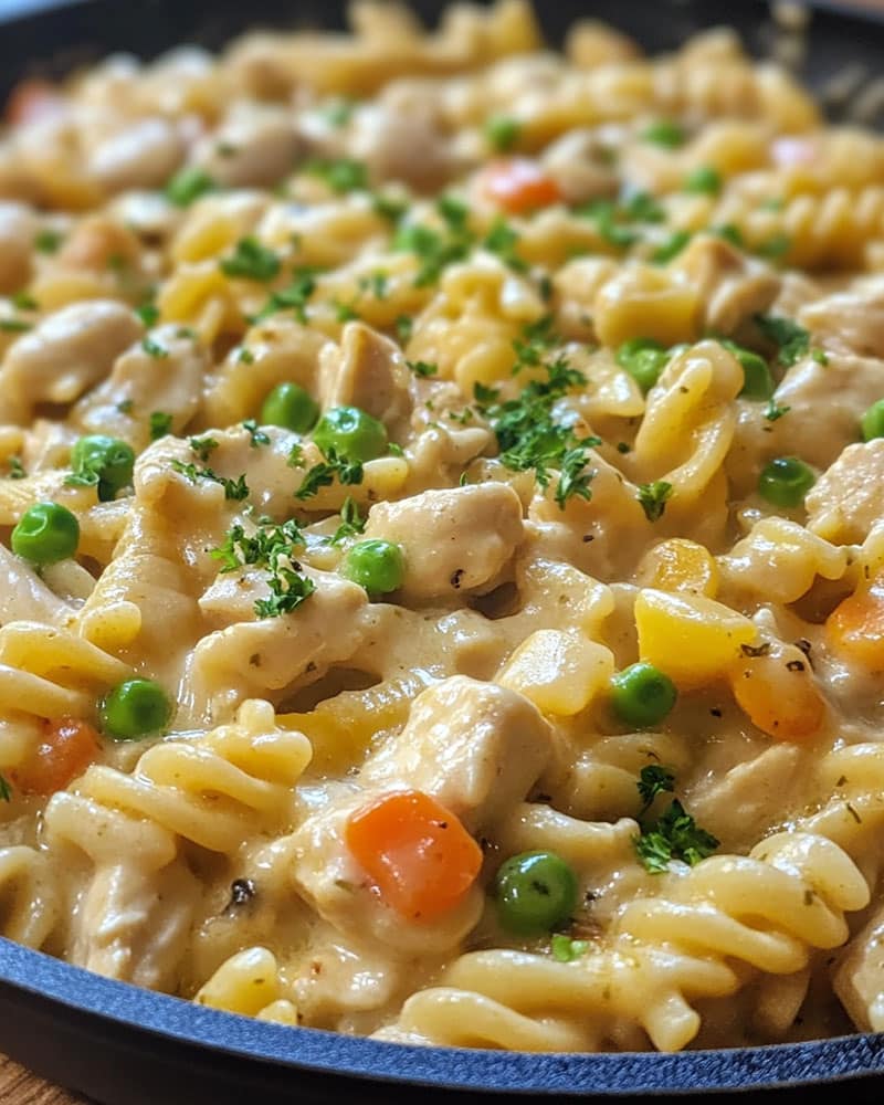 Chicken Pot Pie Pasta Skillet